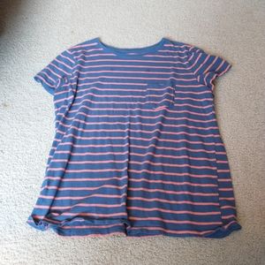 Blue and Orange Striped T-shirt